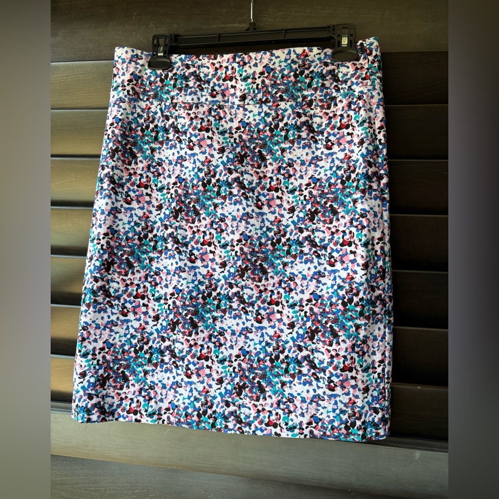 Margaret M Skirt Medium Stretchy Pull On Pencil Skirt Abstract Pattern Pink Blue